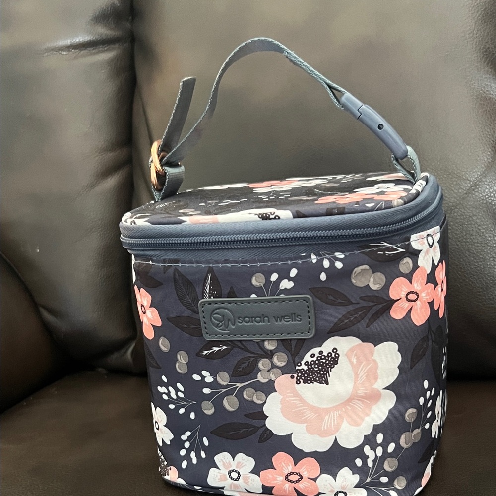 Floral Women Bag - Navy and Pink